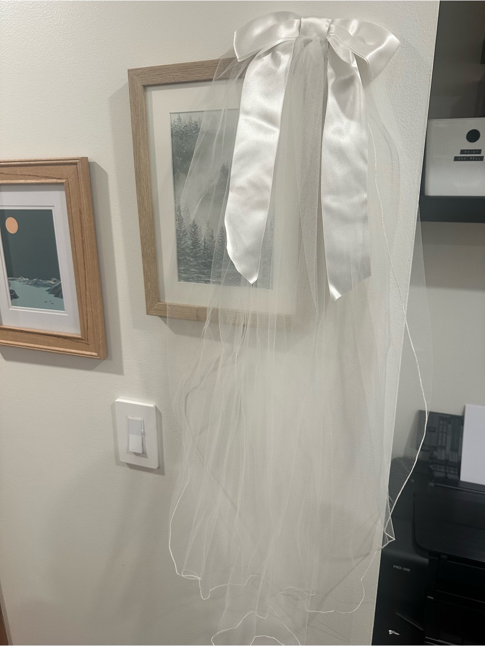 Kite and Butterfly silk bow wedding veil
